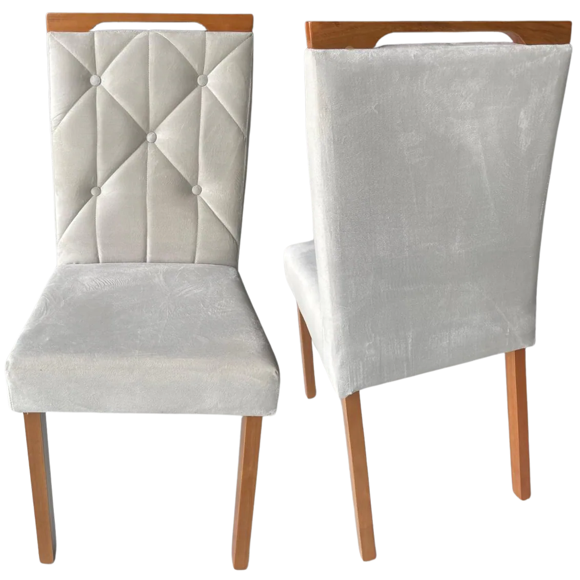 Kit 2 Cadeiras Yasmim Veludo Bege – KM DECOR