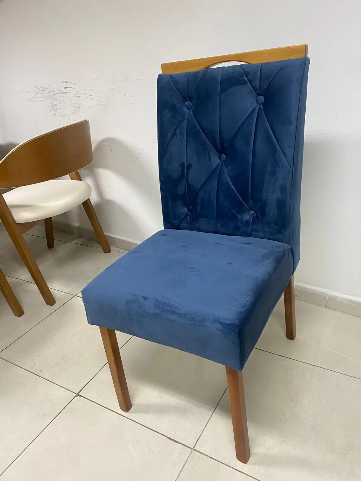 Kit 2 Cadeiras Yasmim Veludo Azul – KM DECOR