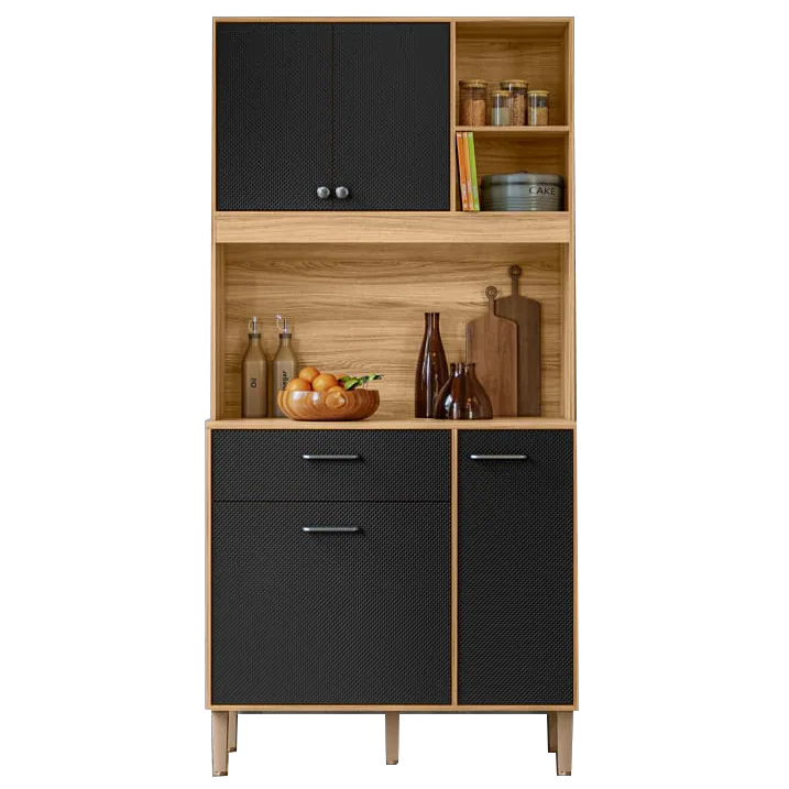 Kit Cozinha Erva Doce 90 Freijó/Preto Esfera – NICIOLI