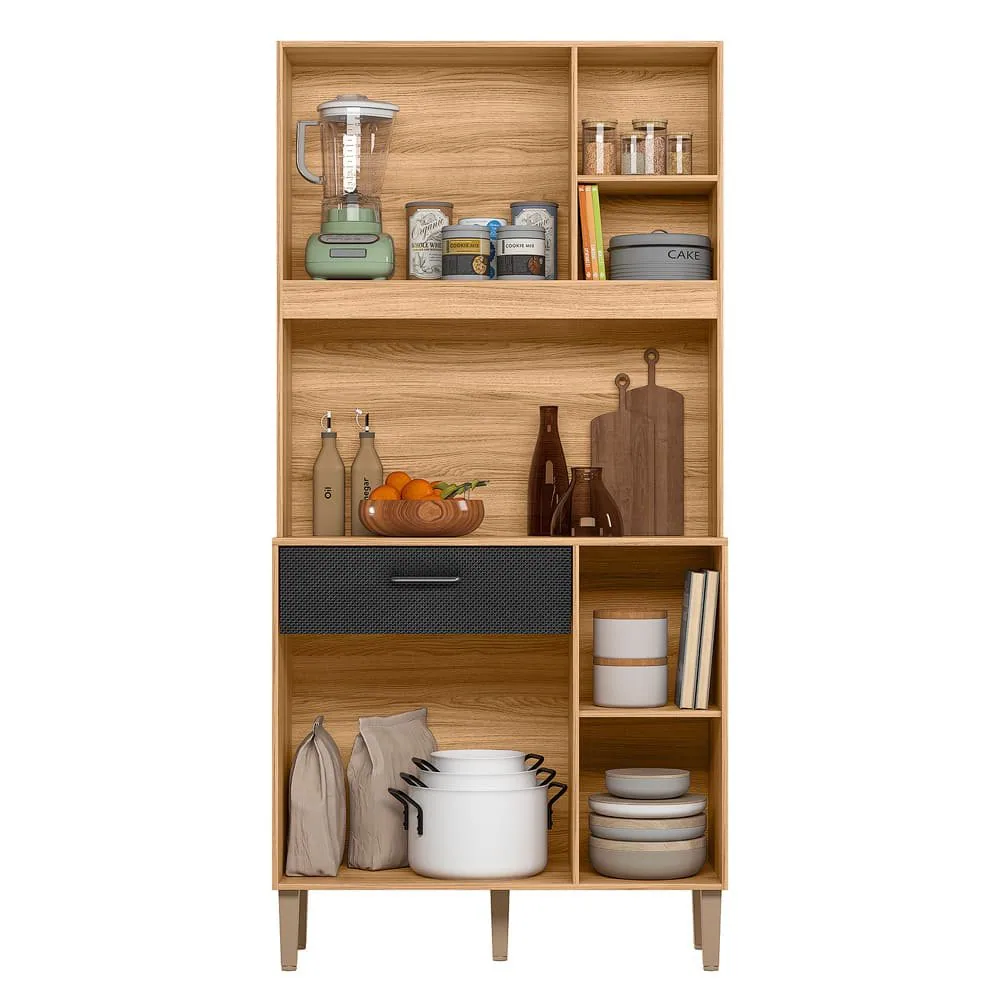 Kit Cozinha Erva Doce 90 Freijó/Preto Esfera – NICIOLI