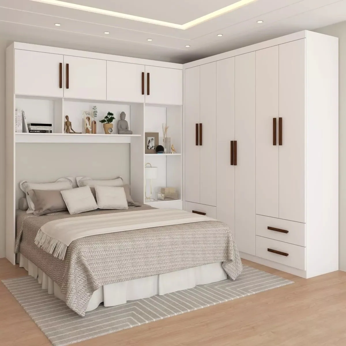Modulado 4 Portas + Guarda-Roupa 6 Portas Hércules(Sem Espelho) Branco – CARIOCA MÓVEIS