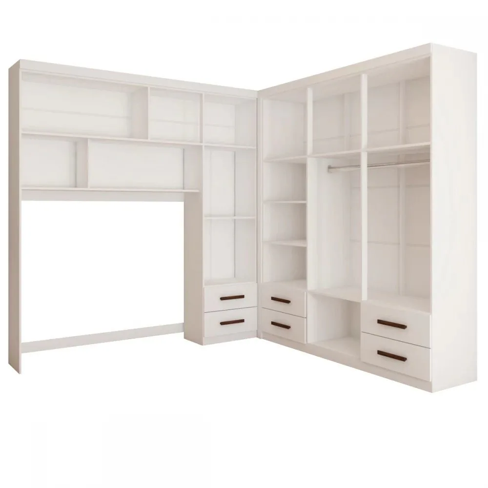 Modulado 4 Portas + Guarda-Roupa 6 Portas Hércules(Sem Espelho) Branco – CARIOCA MÓVEIS