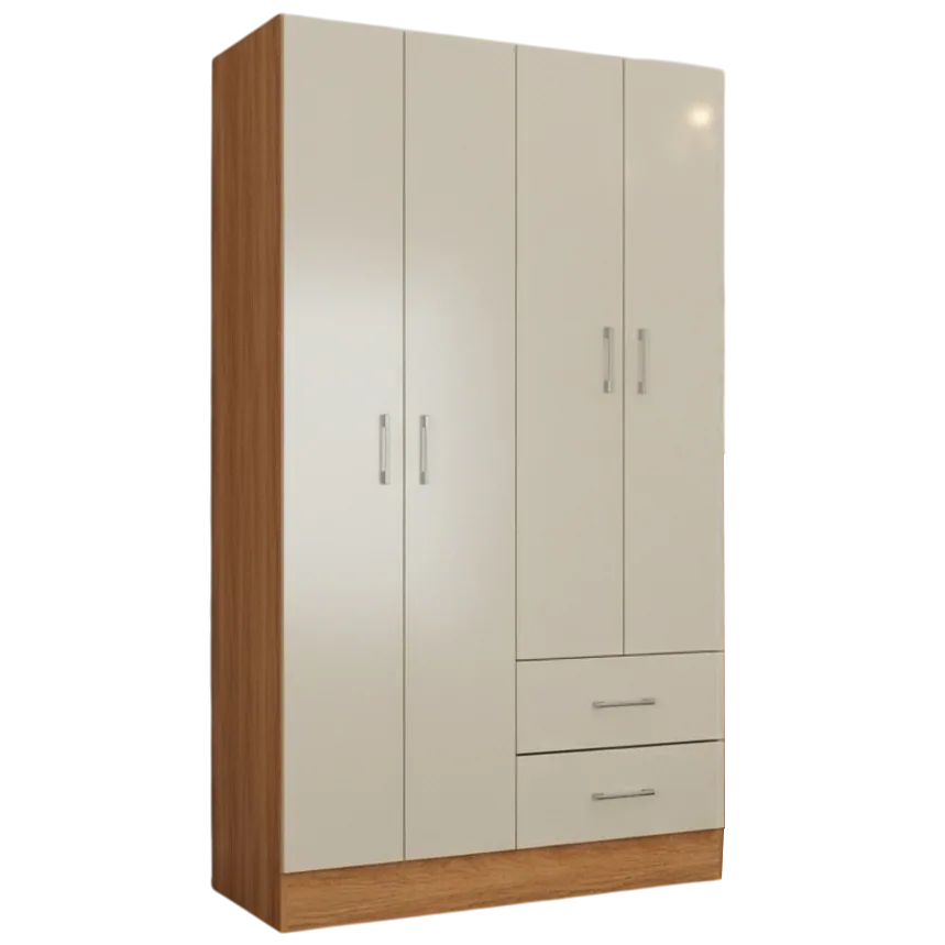 Guarda-Roupa 4 Portas Panamá 4002 0,90 m Cinamomo/Off White – FELLICCI