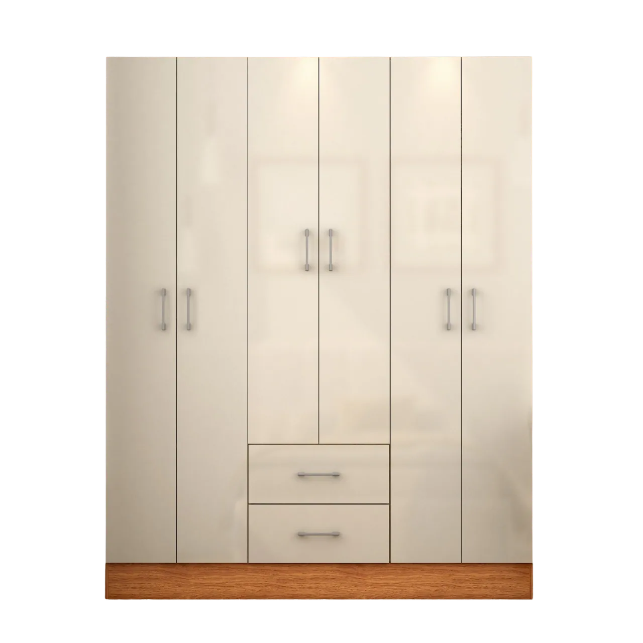Guarda-Roupa 6 Portas Jamaica 6002 1,34 m Cinamomo/Off White – FELLICCI