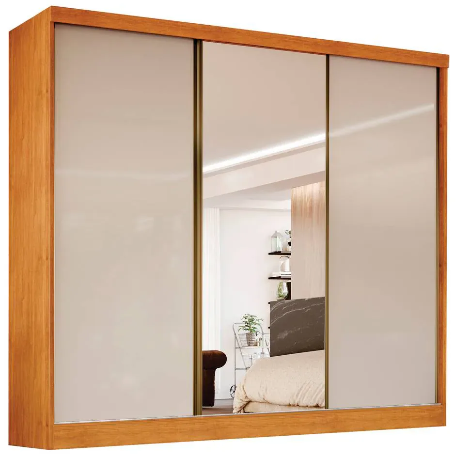 Guarda-Roupa 3 Portas Toronto 2,40 m Nature/Off White – BIANCHI