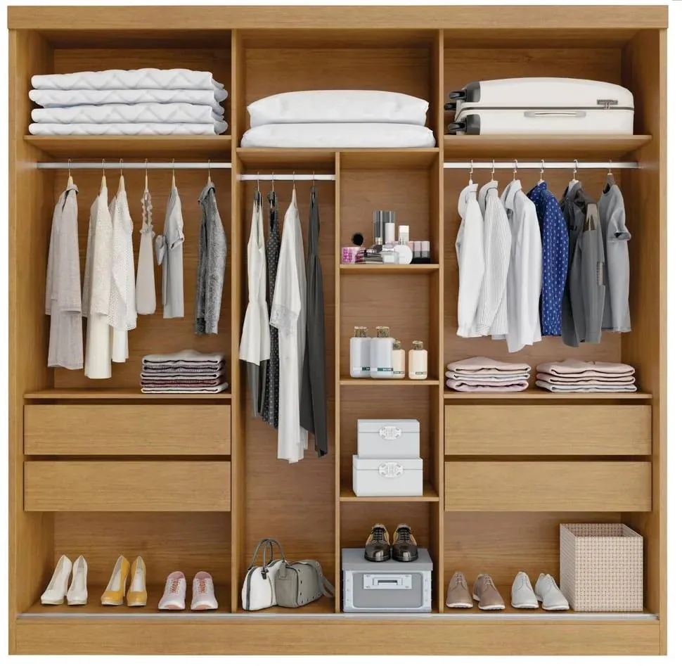 Guarda-Roupa 3 Portas Toronto 2,40 m Nature/Off White – BIANCHI