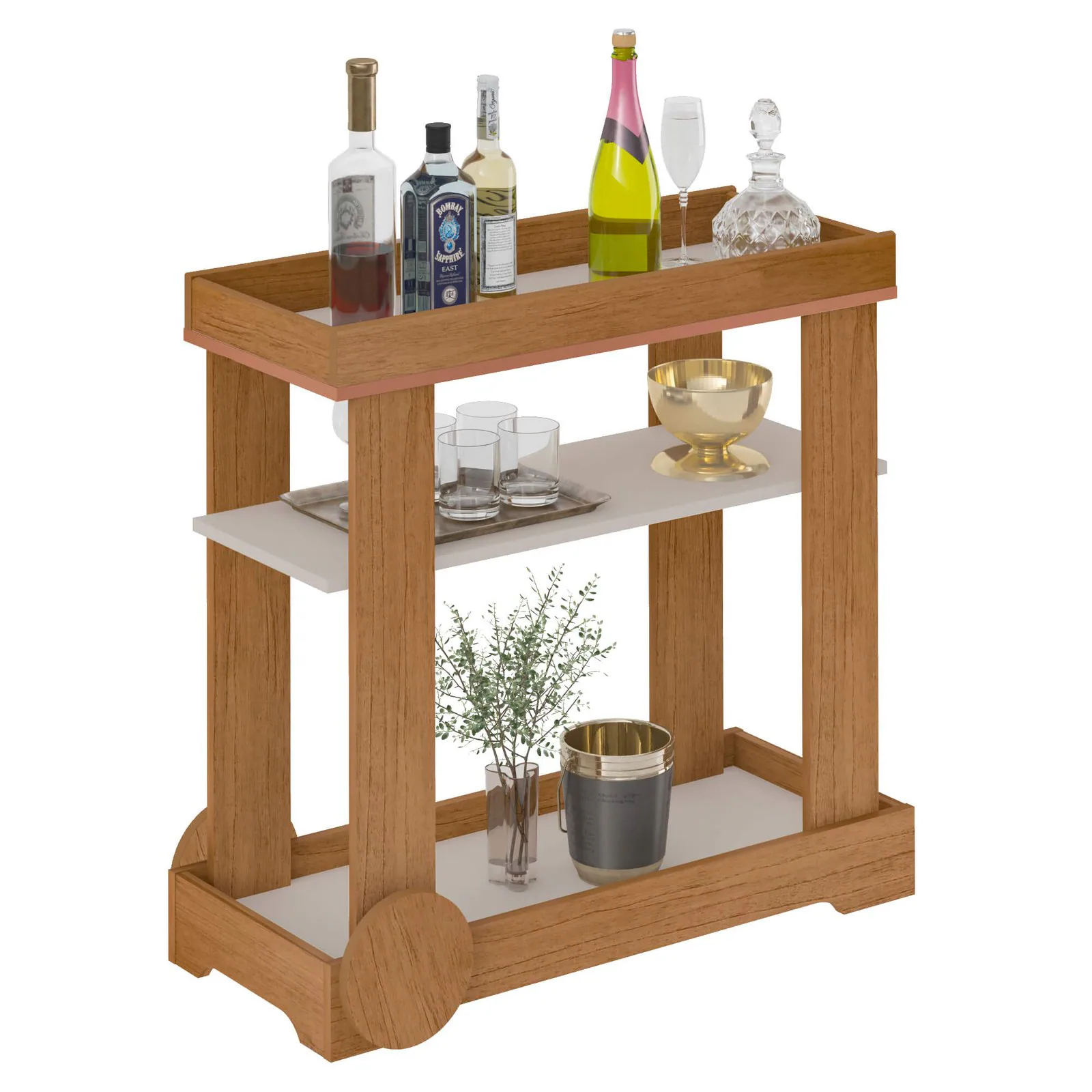 Carrinho Bar Rosé Cinamomo/Off White – ARTELY