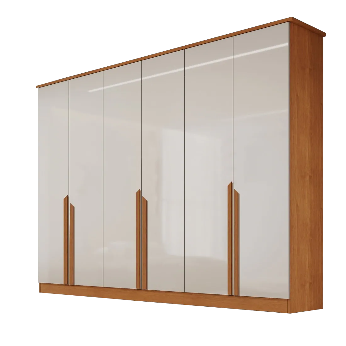 Guarda-Roupa 6 Portas Bianca 2,30 m Nature/Off White – BIANCHI