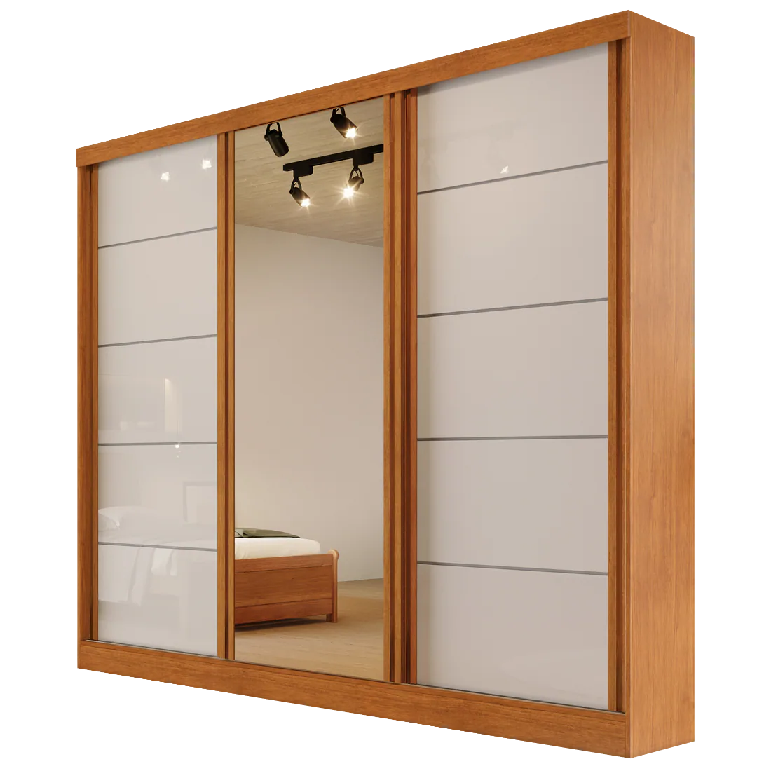 Guarda-Roupa 3 Portas Capri 2,21 m Nature/Off White – BIANCHI