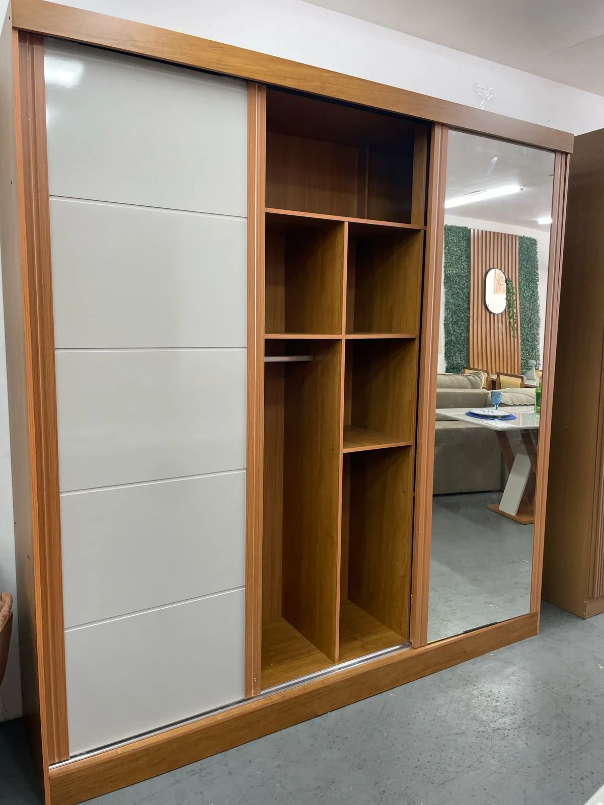 Guarda-Roupa 3 Portas Capri 2,21 m Nature/Off White – BIANCHI