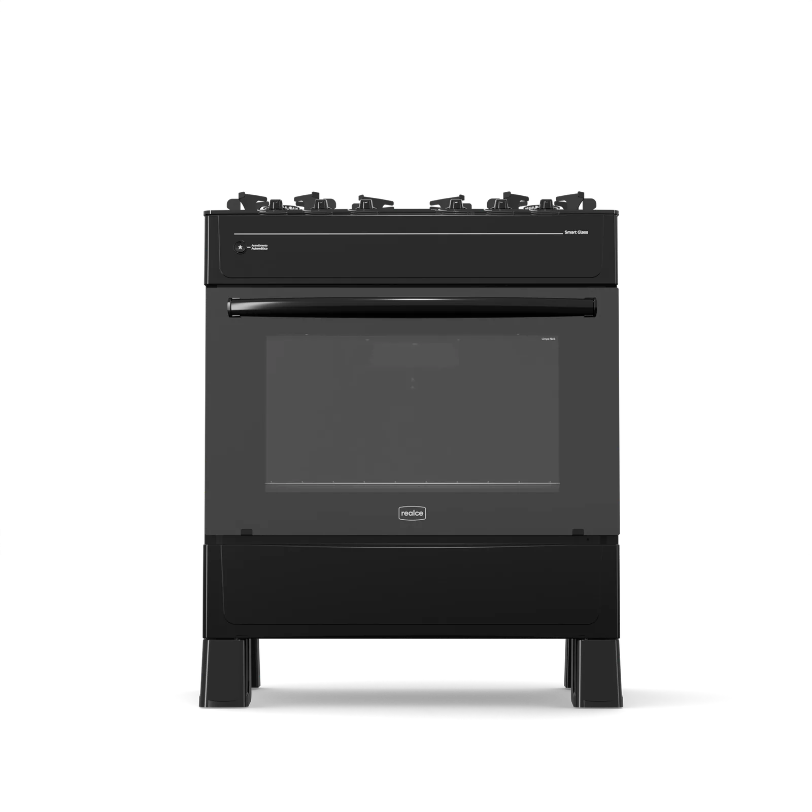 Fogão 5 Queimadores Smart Glass Preto – REALCE ELETRODOMÉSTICOS