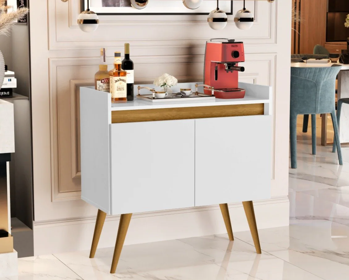 Buffet 2 Portas Gold Branco/Mel/Branco – MÓVEIS PRIMUS