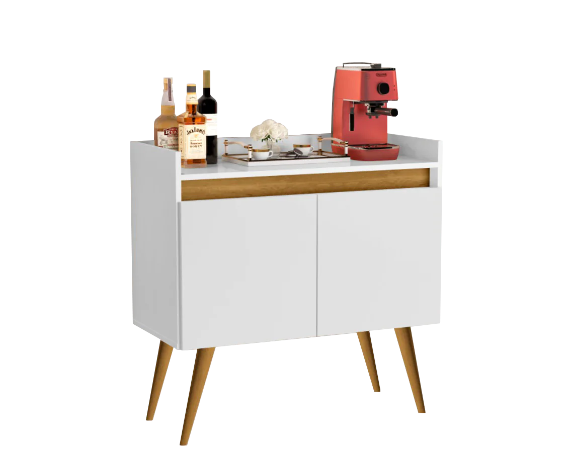 Buffet 2 Portas Gold Branco/Mel/Branco – MÓVEIS PRIMUS