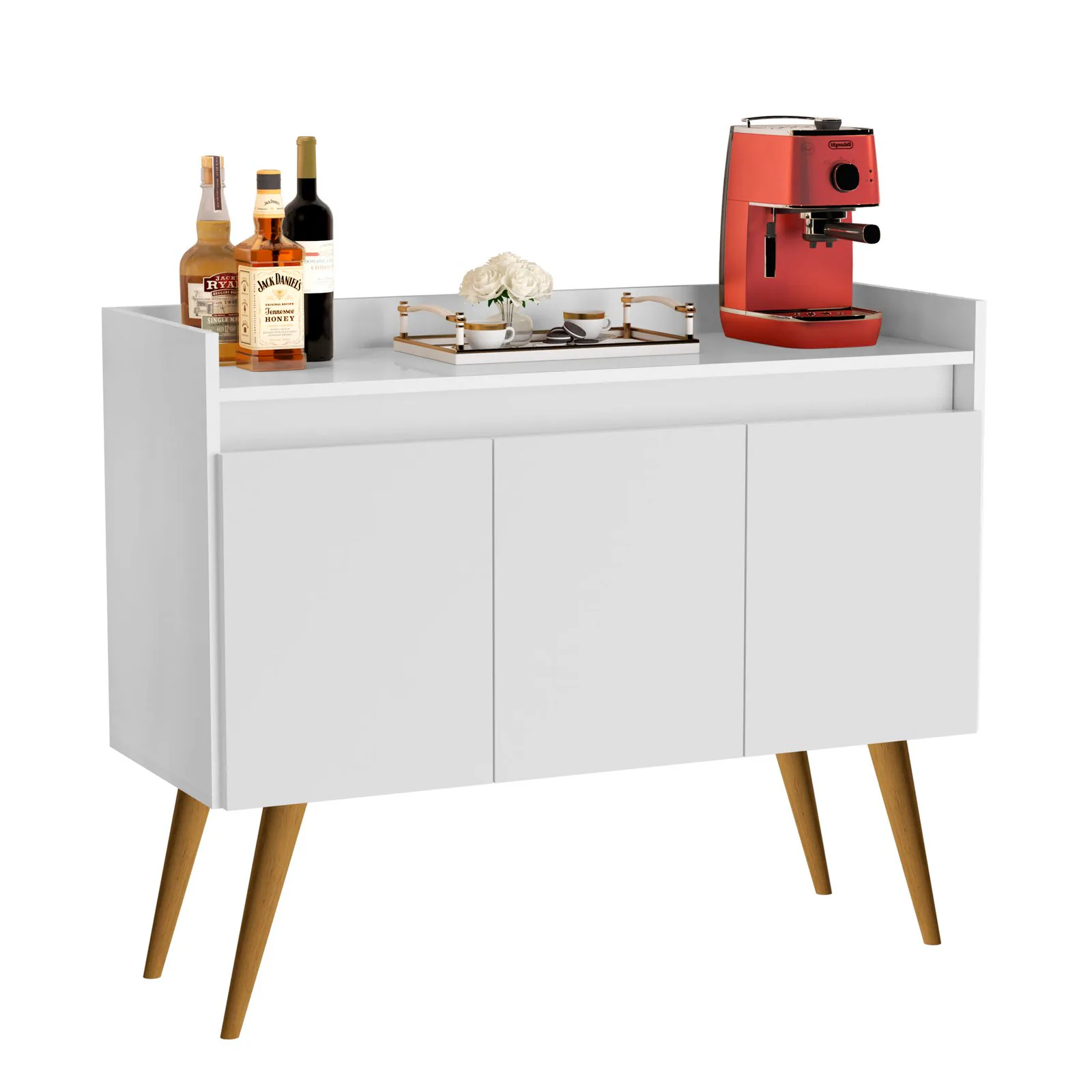 Buffet 3 Portas Gold Branco/Mel/Branco – MÓVEIS PRIMUS
