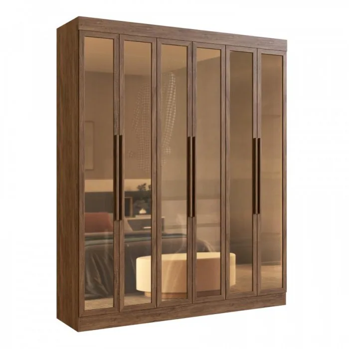 Guarda-Roupa 6 Portas Reflecta San Diego 26900 1,80 m Castanho – DORIPEL