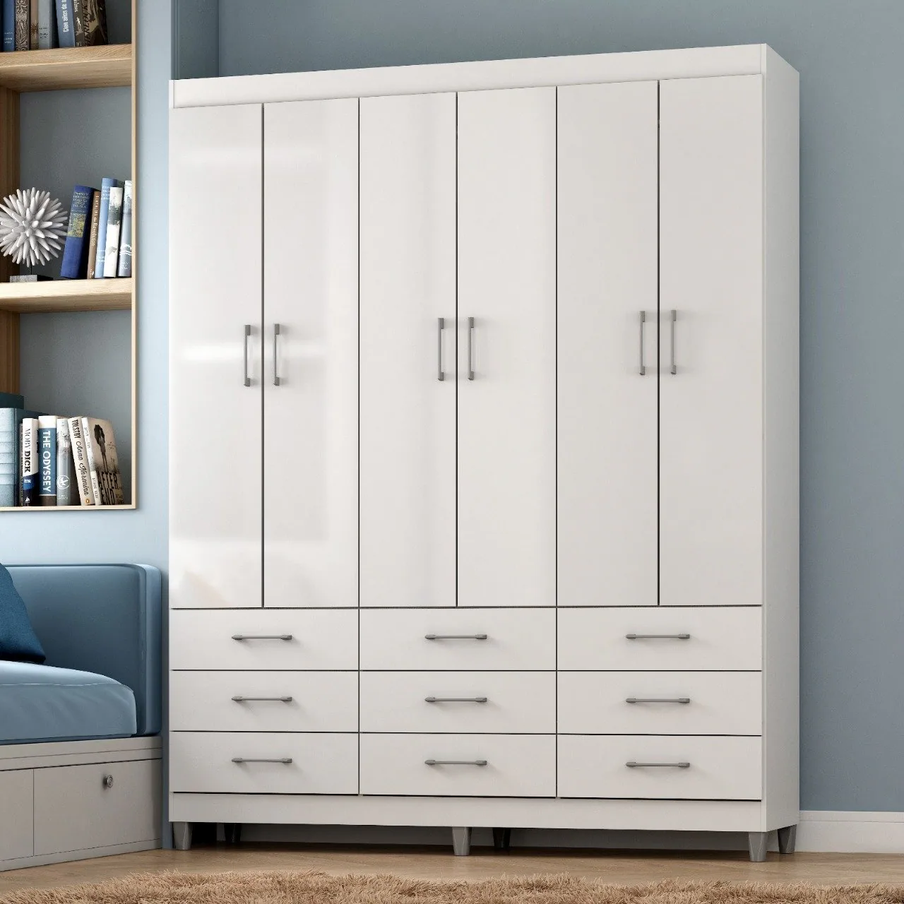 Guarda-Roupa 6 Portas Paraty 3690 1,50 m Branco – FELLICCI