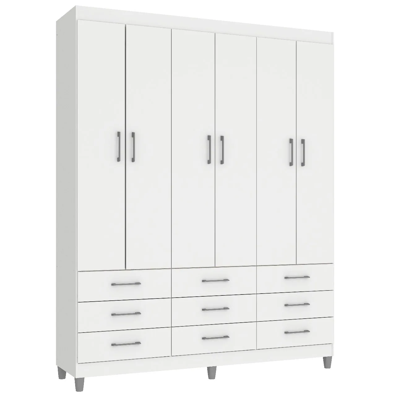 Guarda-Roupa 6 Portas Paraty 3690 1,50 m Branco – FELLICCI