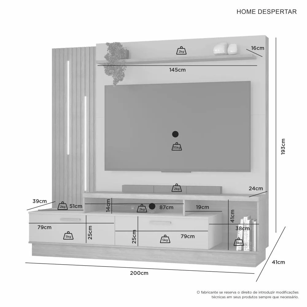 Home até 65″ Despertar Cinamomo/Off White – JCM MOVELARIA