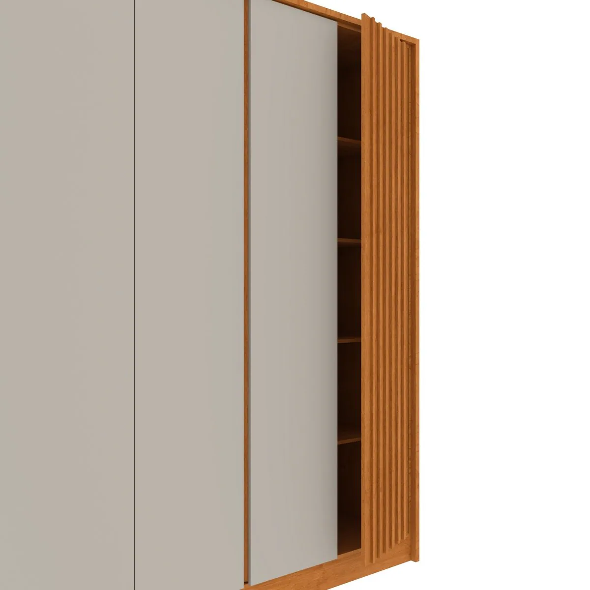 Guarda-Roupa 6 Portas Barcelona/Montserrat Ripado 2,75 m Cinamomo/Off White – TCIL