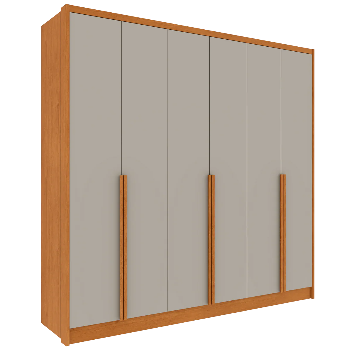 Guarda-Roupa 6 Portas Fortuna/Riqueza 2,43 m Cinamomo/Off White – TCIL