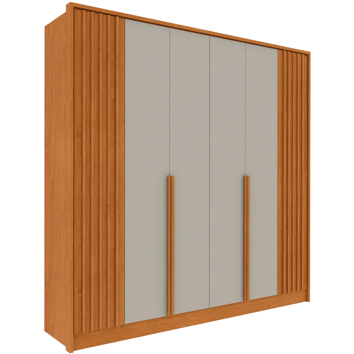Guarda-Roupa 6 Portas Guarani/Chade Ripado 2,44m Cinamomo/Off White – TCIL