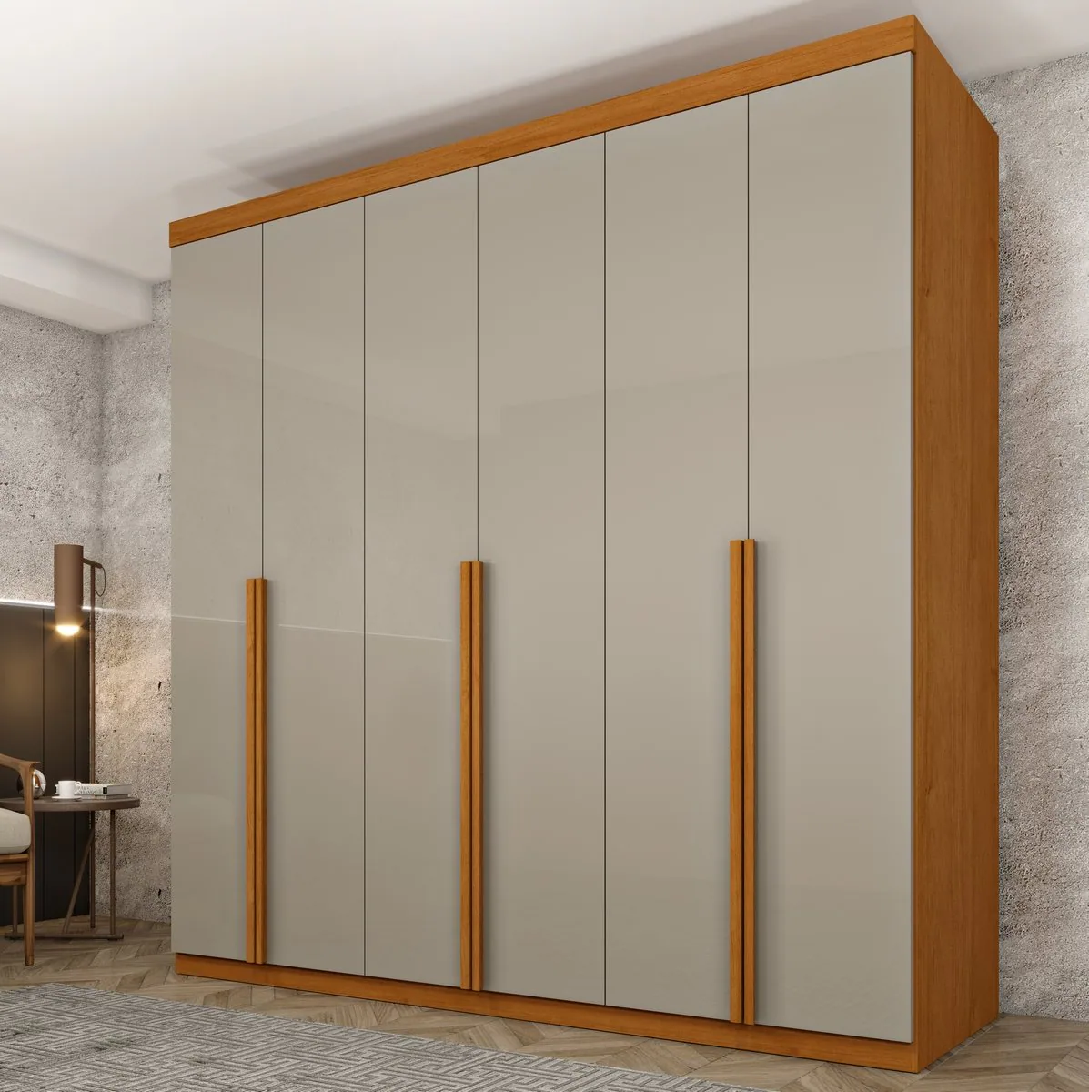 Guarda-Roupa 6 Portas Joinville/Andorra 2,18 m Cinamomo/Off White – TCIL