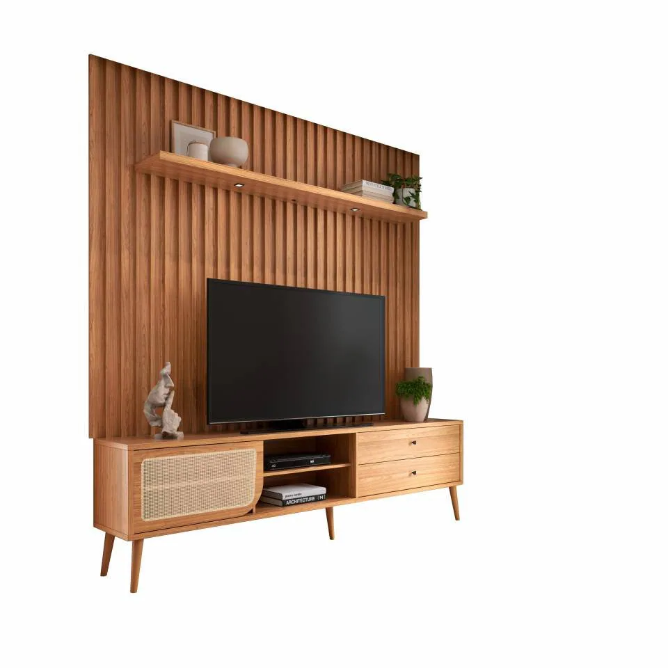 Painel + Rack até 75″ TB346F Freijó – DALLA COSTA