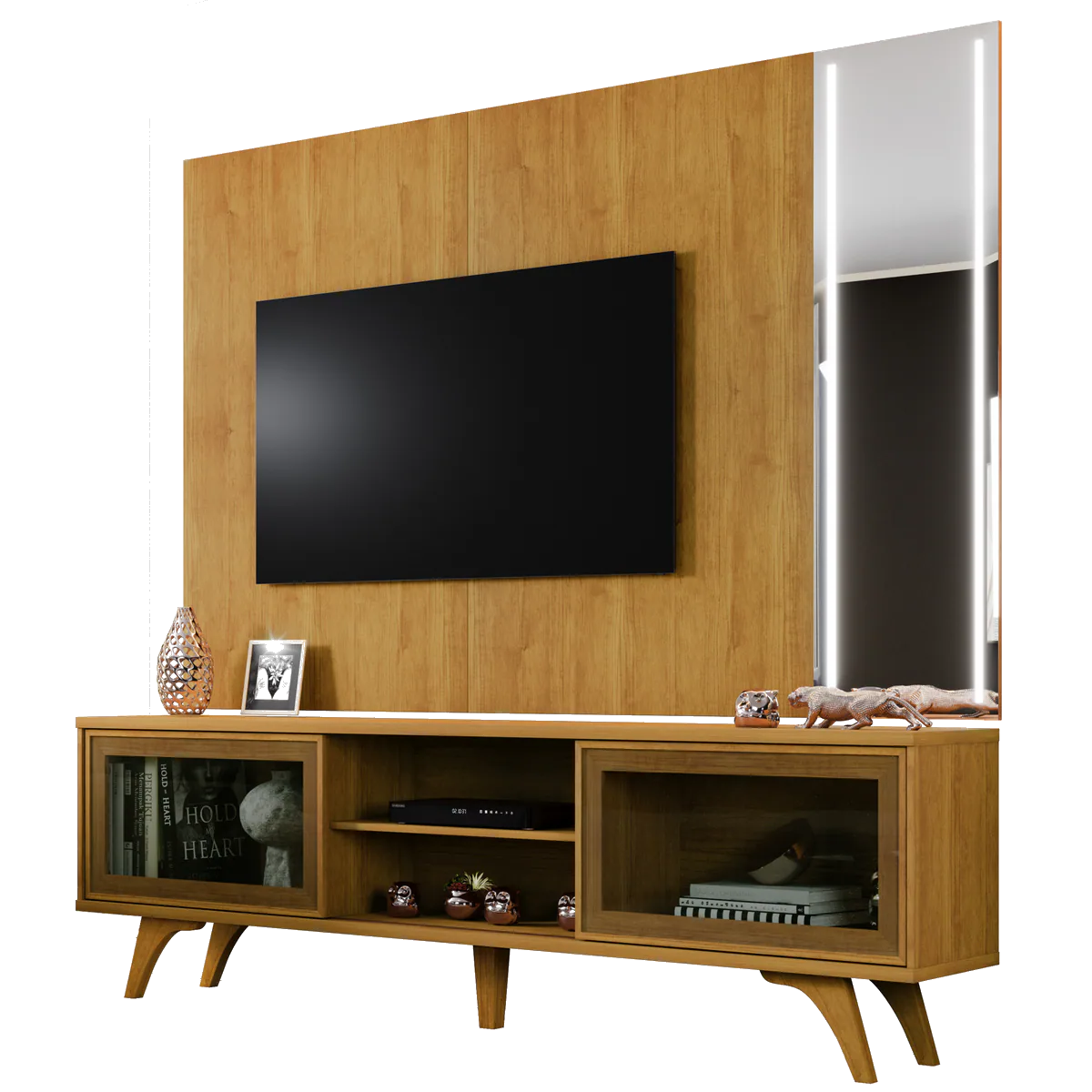 Painel até 75″ + Rack Vitrum Naturale – MAVAULAR