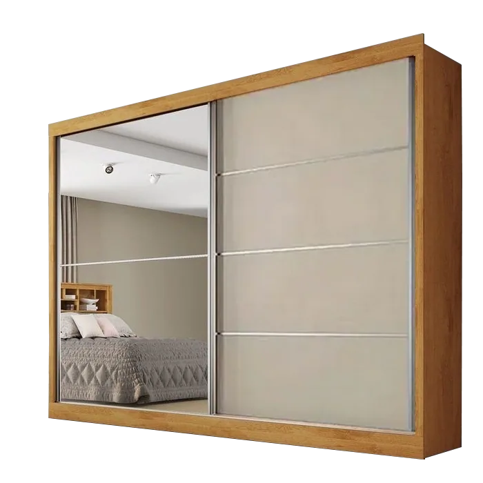 Guarda-Roupa 2 Portas Verona 2,02 m Peroba/Off White/Peroba – MÓVEIS EUROPA