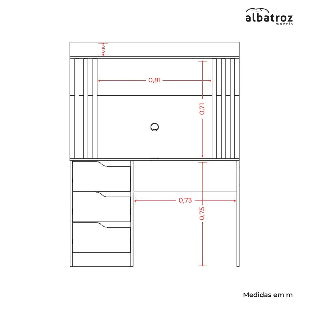 Escrivaninha com Painel Doble Cinamomo/Off White – MÓVEIS ALBATROZ