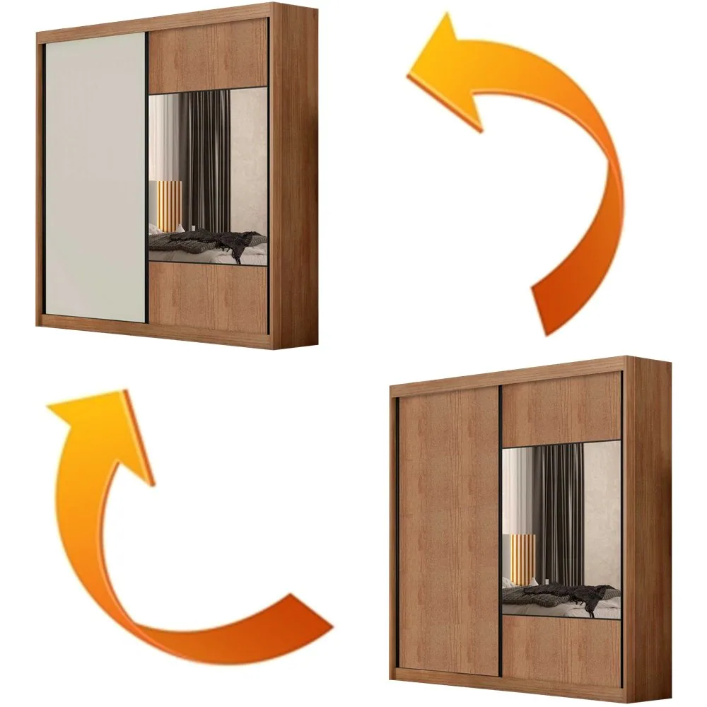 Guarda-Roupa 2 Portas Versatto 2,082 m Cumaru/Fendi/Cumaru – NOVO HORIZONTE