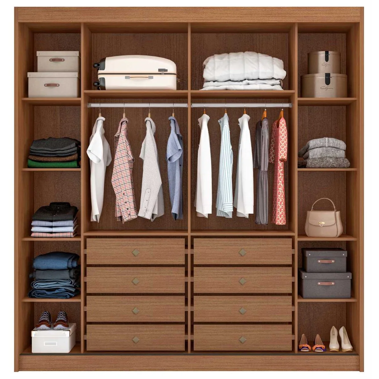 Guarda-Roupa 2 Portas Versatto 2,082 m Cumaru/Fendi/Cumaru – NOVO HORIZONTE