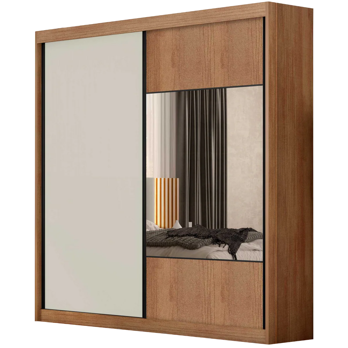 Guarda-Roupa 2 Portas Versatto 2,082 m Cumaru/Fendi/Cumaru – NOVO HORIZONTE