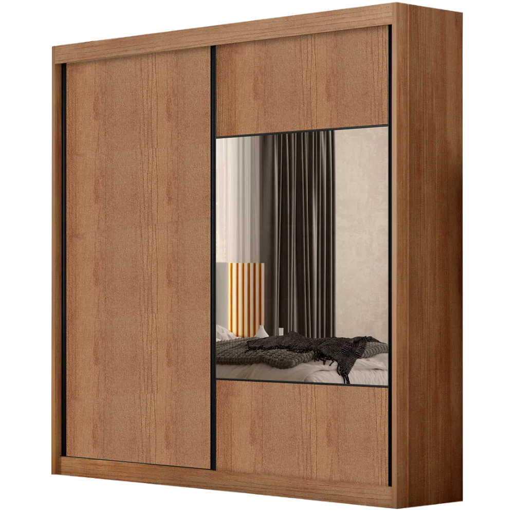 Guarda-Roupa 2 Portas Versatto 2,082 m Cumaru/Fendi/Cumaru – NOVO HORIZONTE