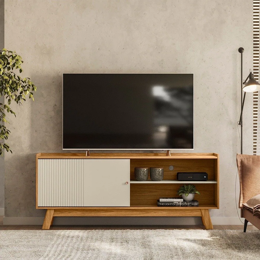 Rack até 65″ Aurum Nature/Off White – LINEA BRASIL