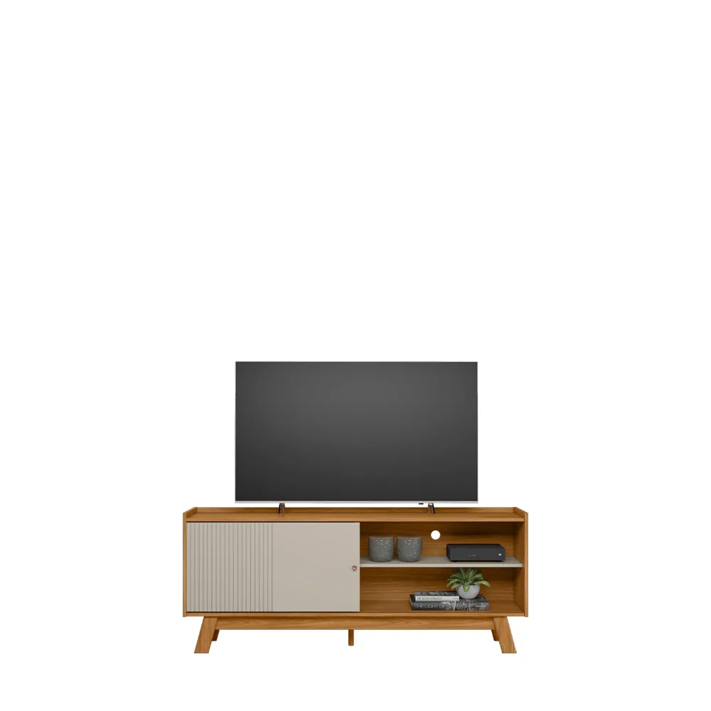 Rack até 65″ Aurum Nature/Off White – LINEA BRASIL