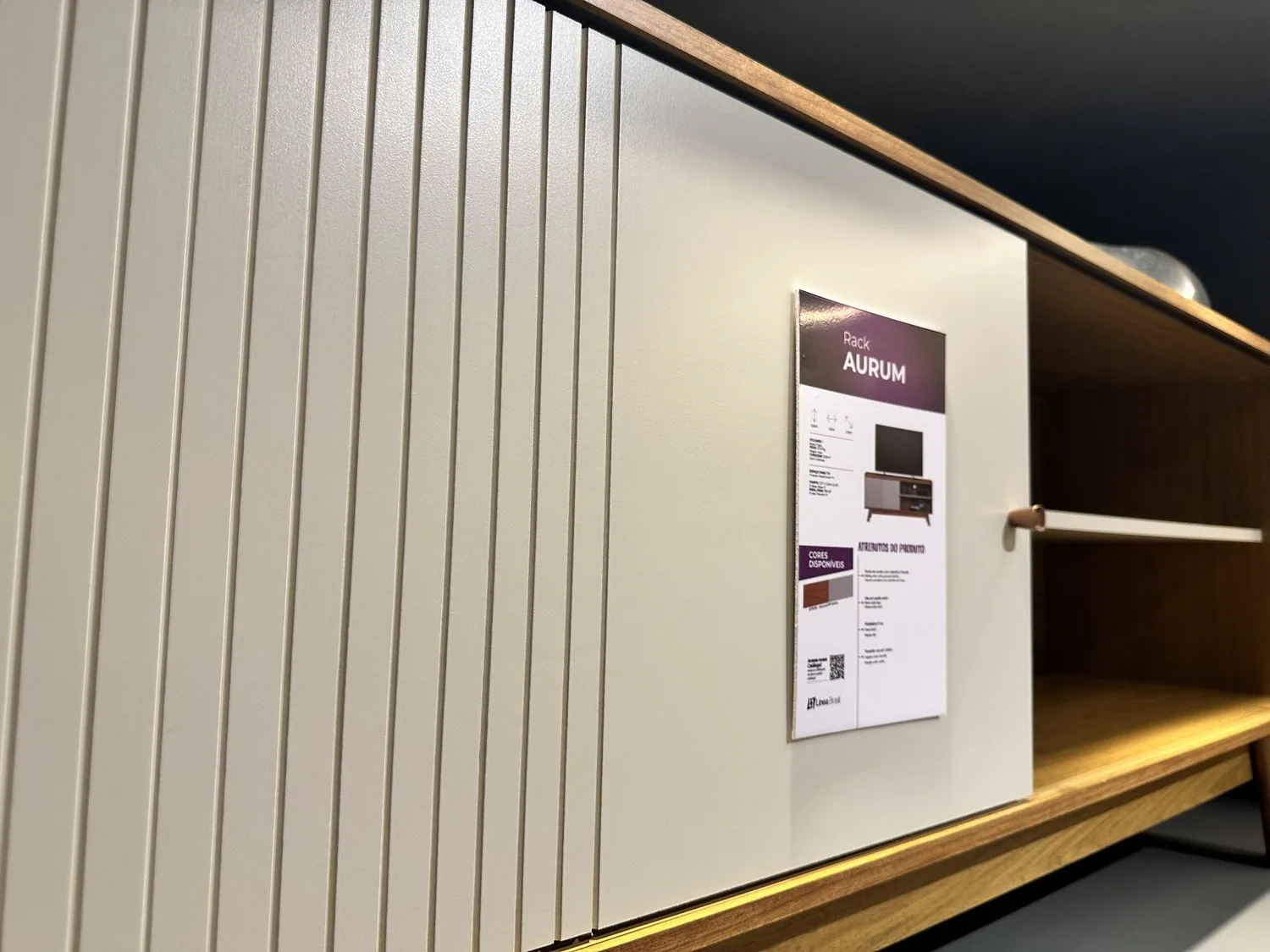 Rack até 65″ Aurum Nature/Off White – LINEA BRASIL