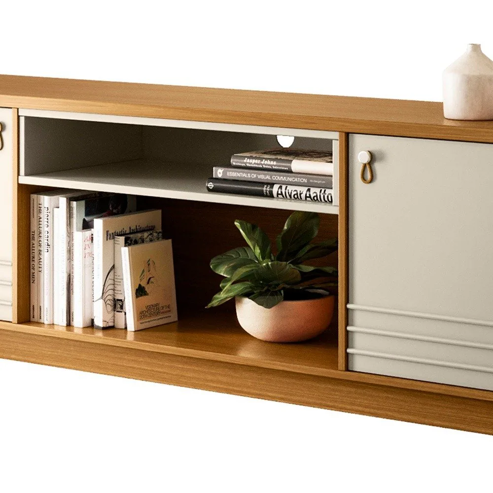 Rack at é 75″ Colorado Nature/Off White – LINEA BRASIL