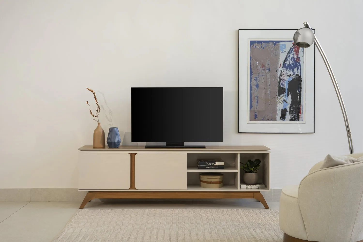 Rack até 70″ Istambul Nature/Off White – LINEA BRASIL