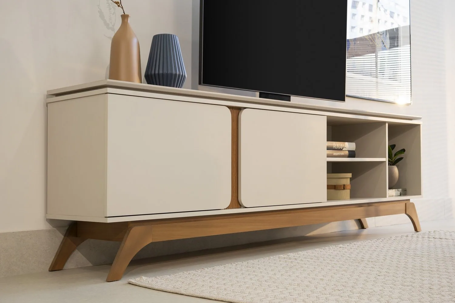 Rack até 70″ Istambul Nature/Off White – LINEA BRASIL