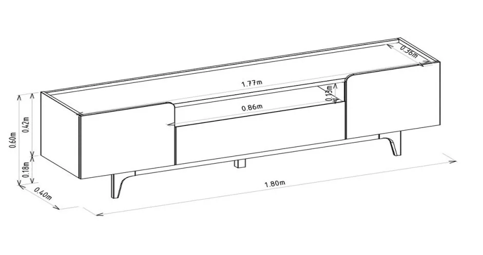 Rack até 75″ Orlando Tauari/Off White Brilho – LINEA BRASIL