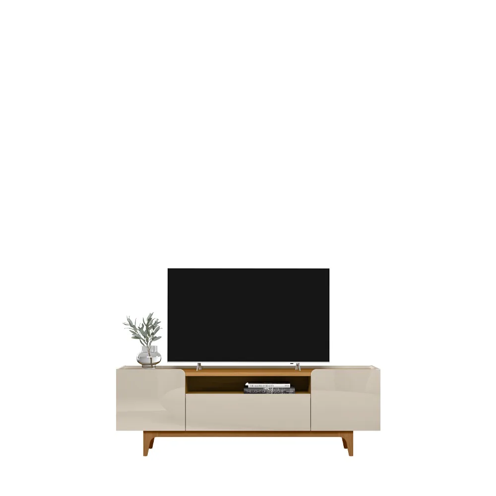 Rack até 75″ Orlando Tauari/Off White Brilho – LINEA BRASIL