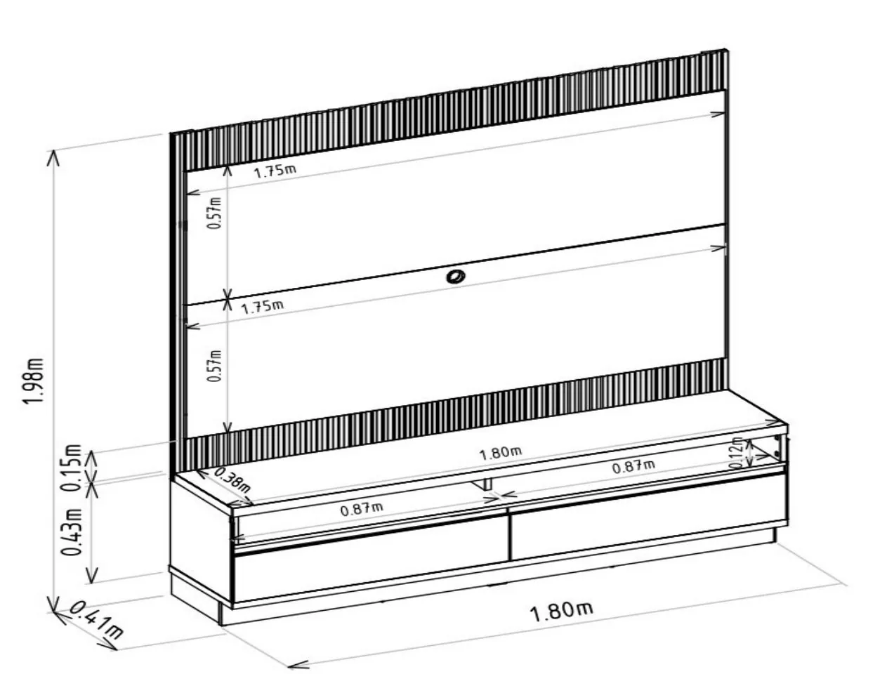Painel até 70″ + Rack São Paulo Tauari/Off White Fosco – LINEA BRASIL