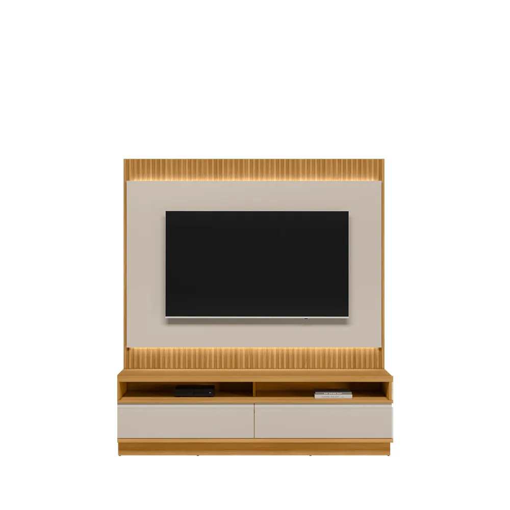 Painel até 70″ + Rack São Paulo Tauari/Off White Fosco – LINEA BRASIL