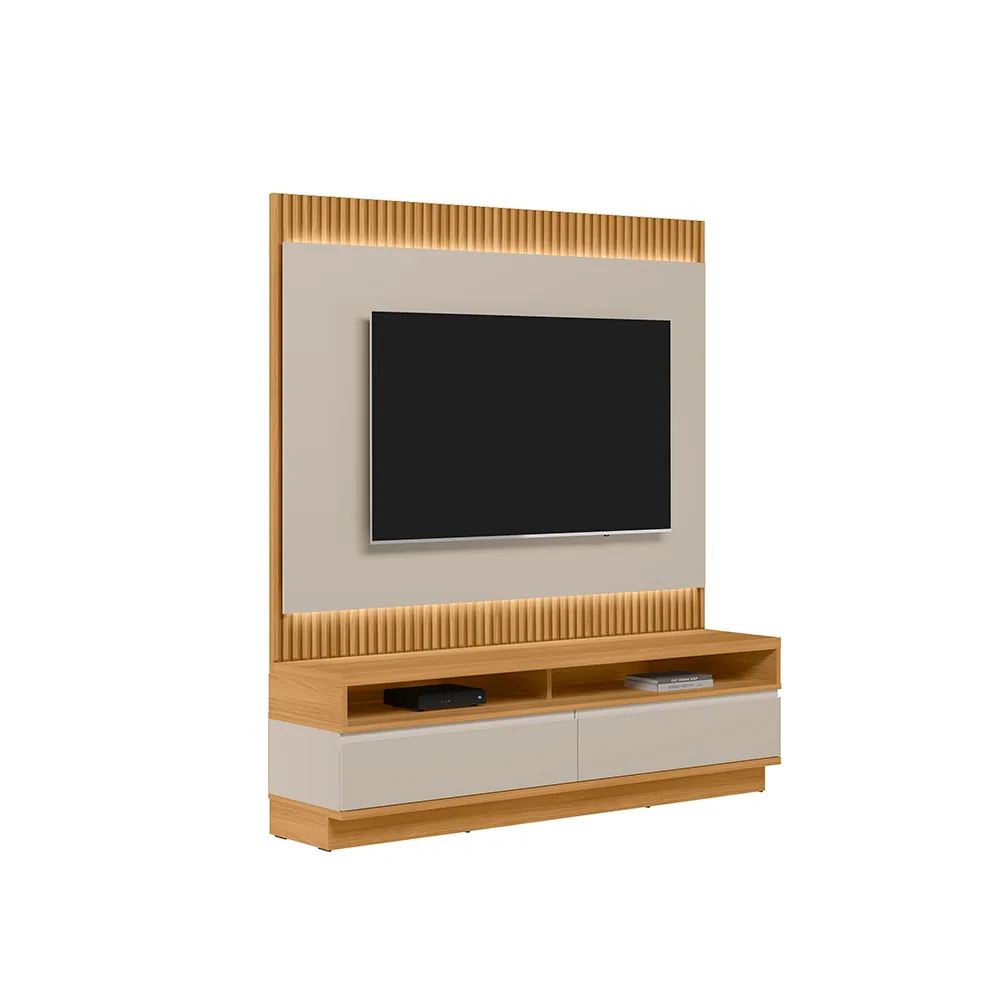 Painel até 70″ + Rack São Paulo Tauari/Off White Fosco – LINEA BRASIL