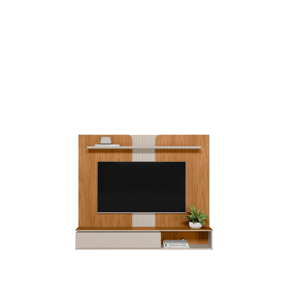 Painel Home até 65″ Friburgo Nature/Off White – LINEA BRASIL