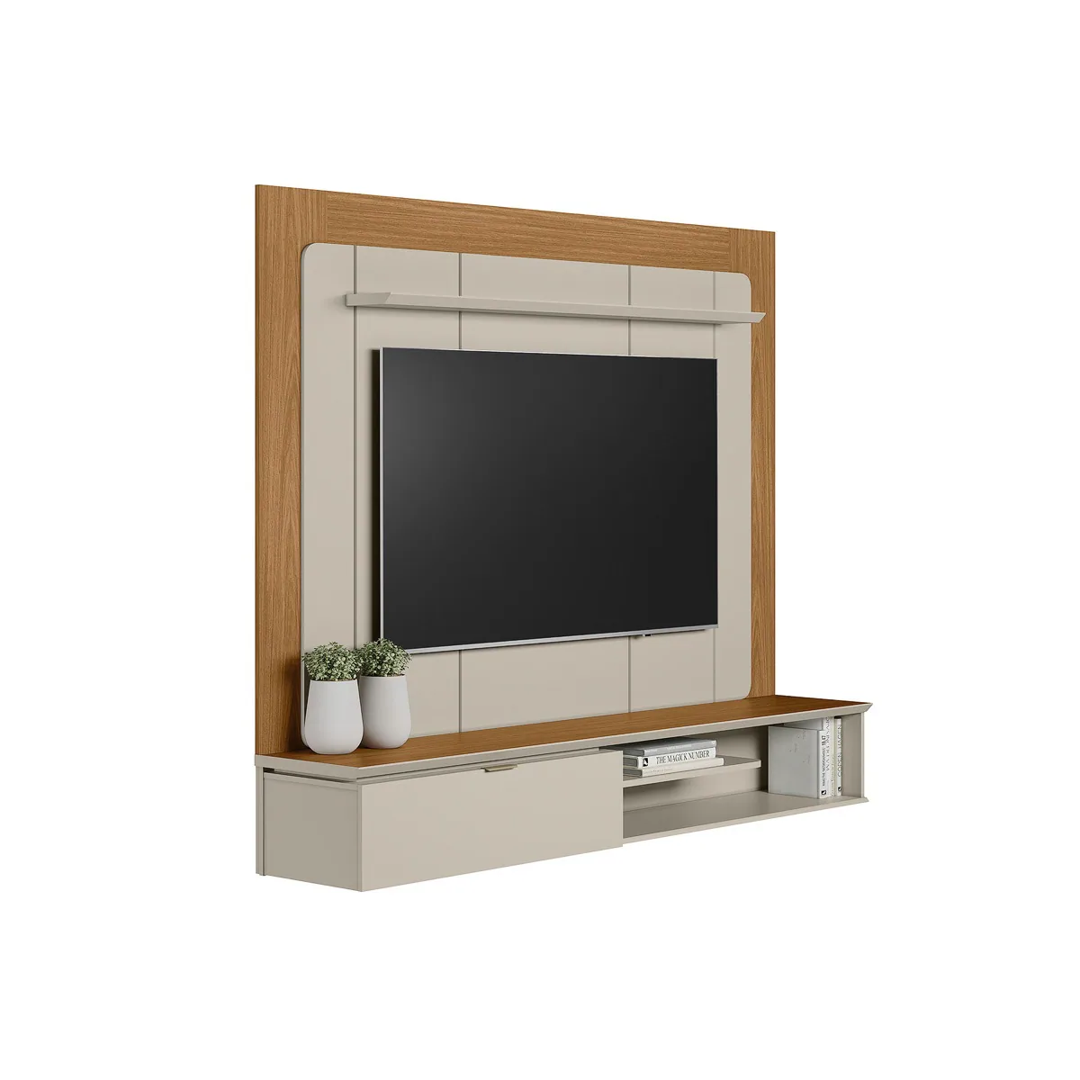 Painel Home até 65″ Lugano Nature/Off White – LINEA BRASIL