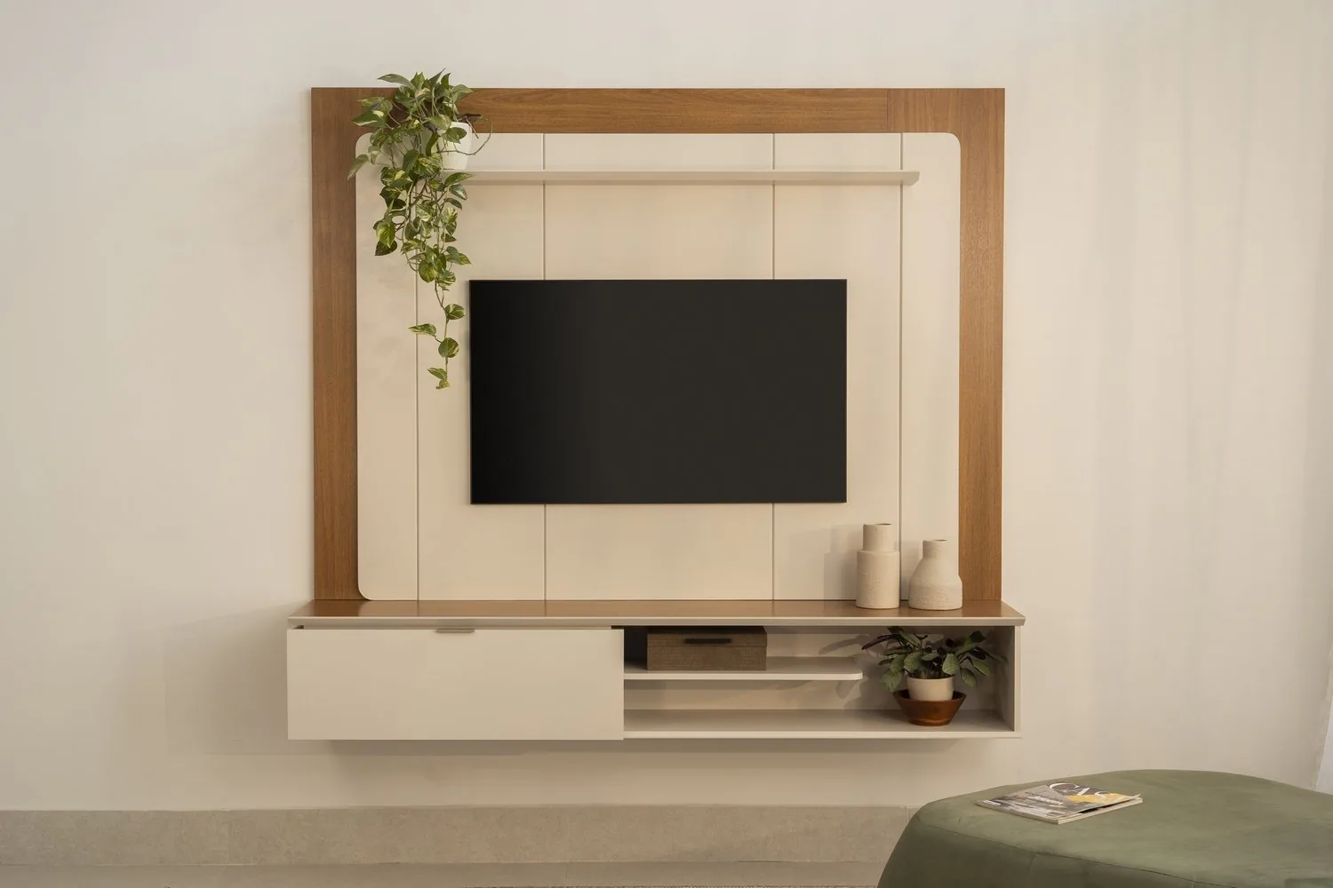 Painel Home até 65″ Lugano Nature/Off White – LINEA BRASIL