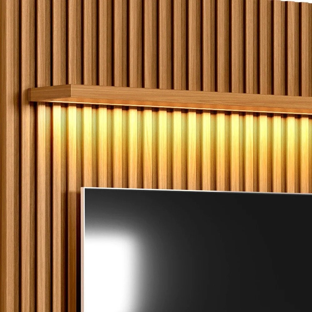Painel + Rack até 75″ Ouro Preto Nature/Off White – LINEA BRASIL