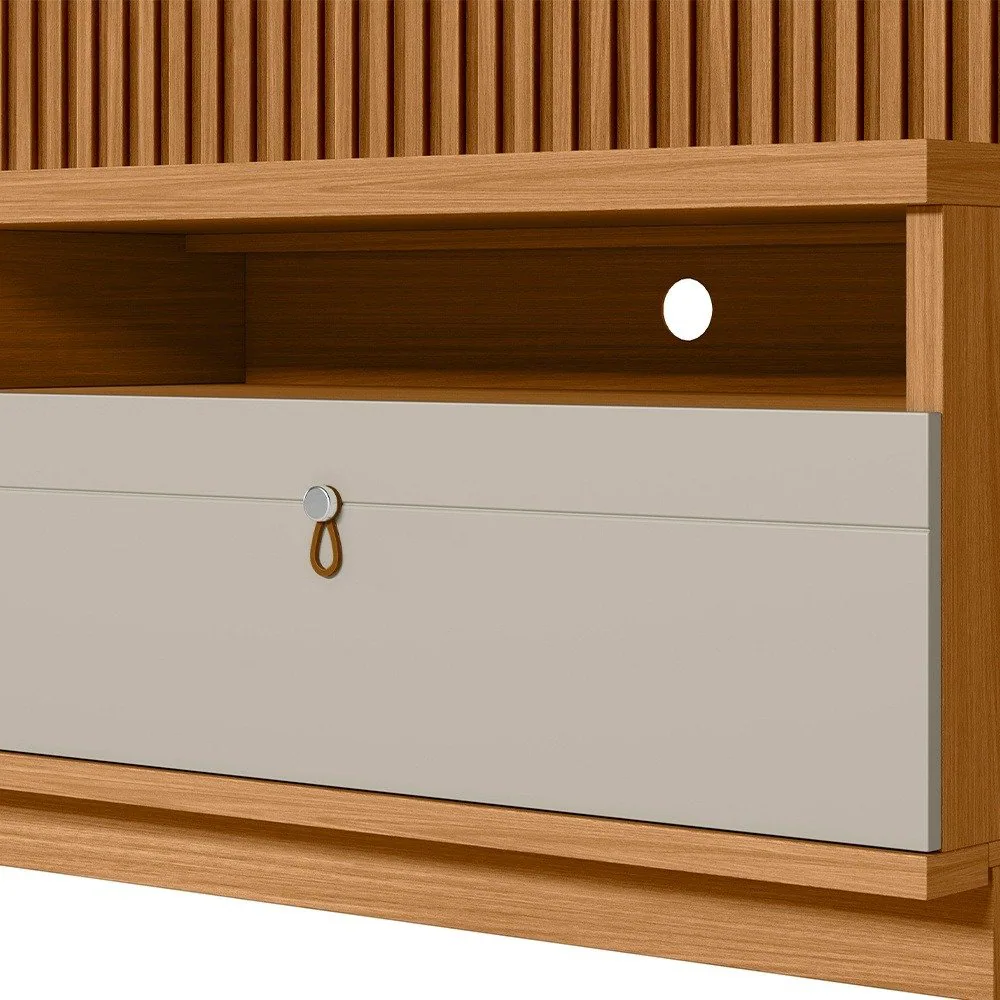 Rack até 70″ Ouro Preto Nature/Off White – LINEA BRASIL
